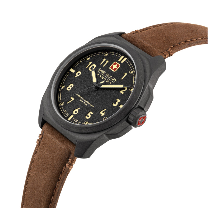 swiss-military-hanowa-fieldmaster-smwga0003940-horloge-met-bruine-leren-band-o40-mm