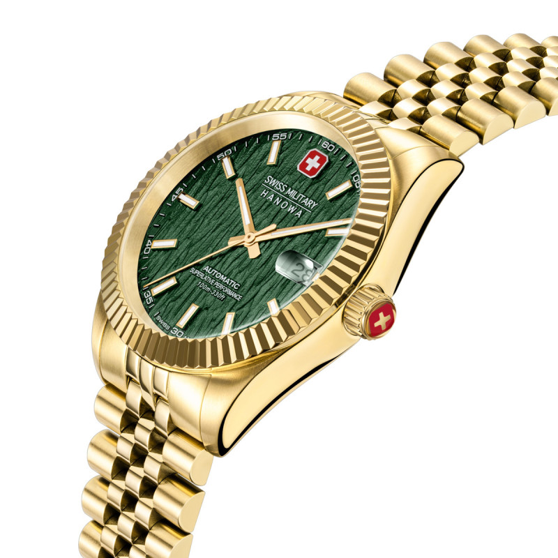 swiss-military-hanowa-master-diligenter-smwgl0005412-herenhorloge-van-gold-plated-staal-met-groene-wijzerplaat