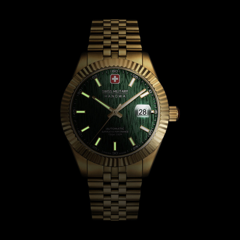 swiss-military-hanowa-master-diligenter-smwgl0005412-herenhorloge-van-gold-plated-staal-met-groene-wijzerplaat