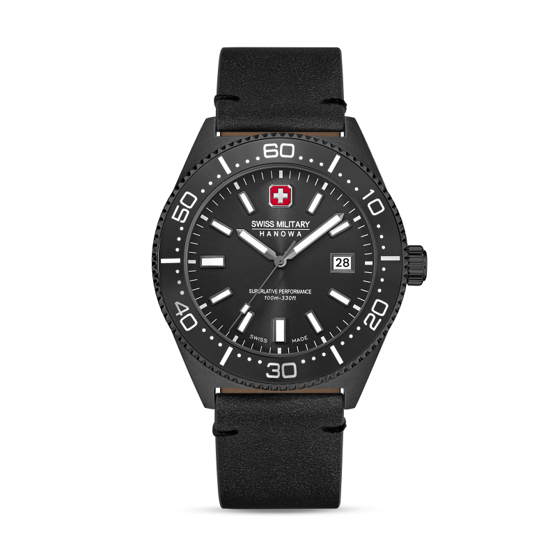 swiss-military-hanowa-nomad-smwgb0004940-set-herenhorloge-van-zwart-staal-met-drie-horlogebanden-o-43-mm