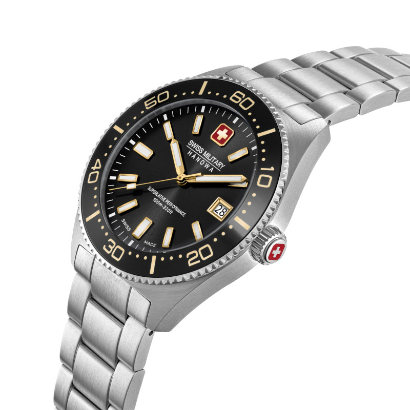 swiss-military-hanowa-nomad-smwgh0004905-zwart-horloge-met-schakelband-en-goudkleurige-details-43-mm