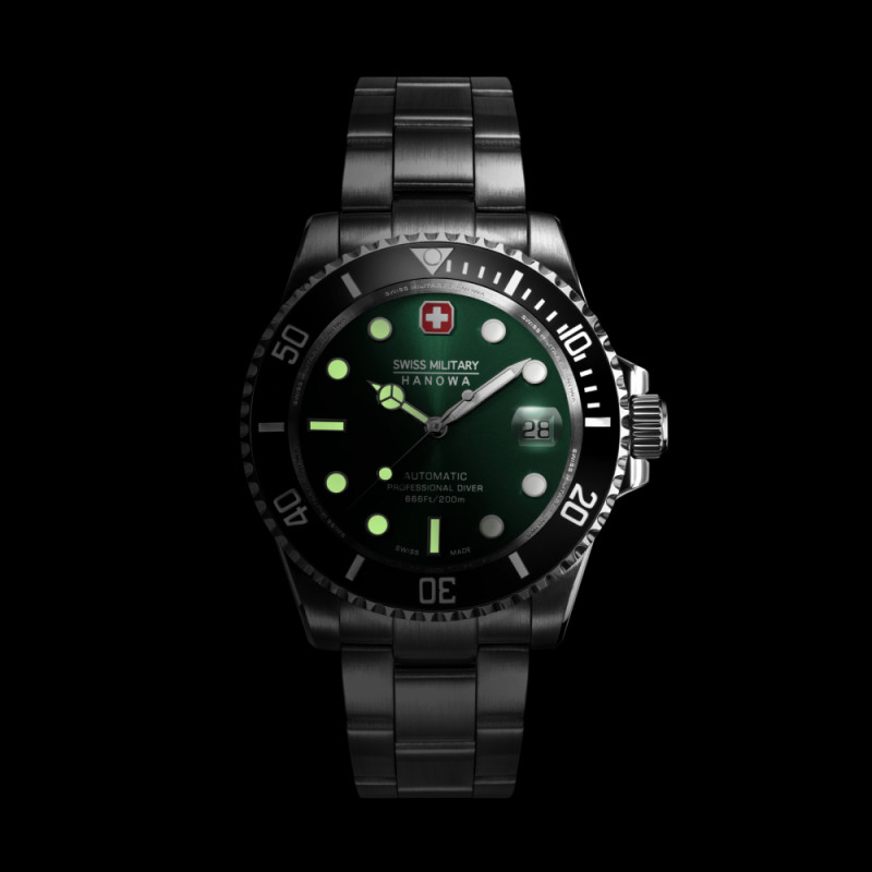 swiss-military-hanowa-sealord-smwgl0006302-automatisch-horloge-met-groene-wijzerplaat-en-stalen-band-o-41-mm