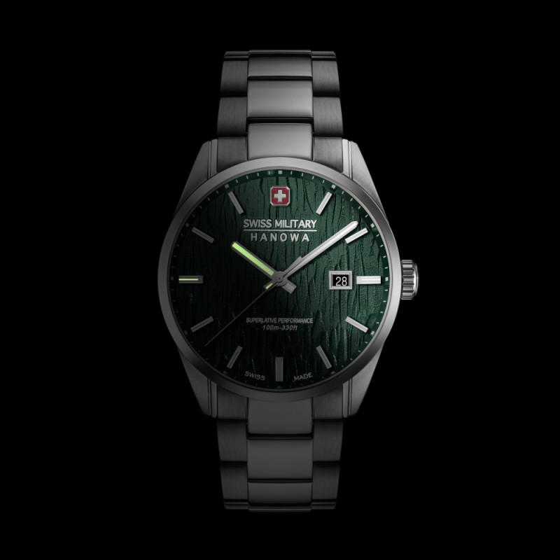 swiss-military-hanowa-silver-fir-smwgh0006101-herenhorloge-van-zilverkleurig-staal-en-groene-wijzerplaat-42-mm