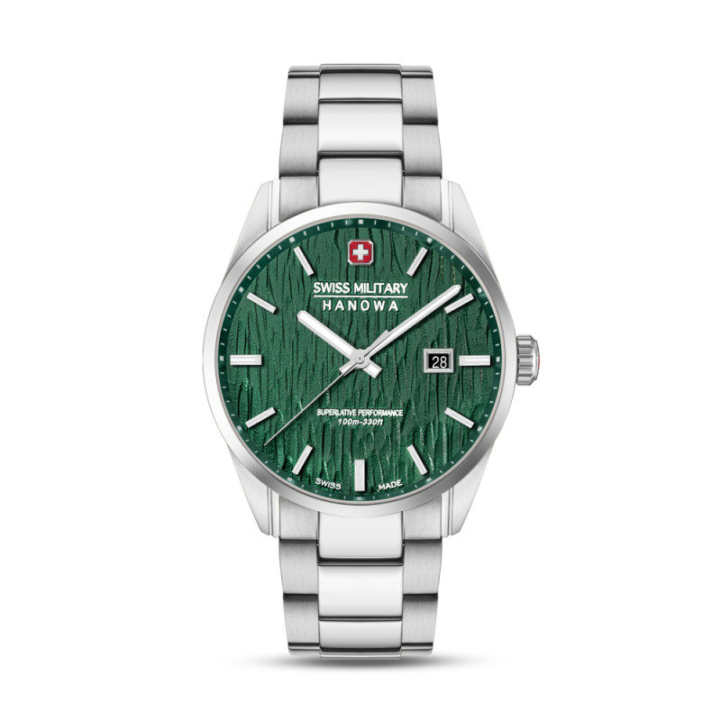 swiss-military-hanowa-silver-fir-smwgh0006101-herenhorloge-van-zilverkleurig-staal-en-groene-wijzerplaat-42-mm