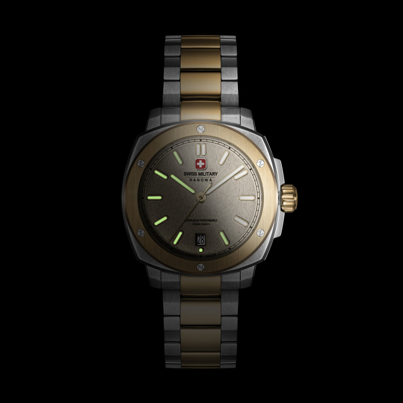 swiss-military-hanowa-sirius-smwgh0006560-quartz-horloge-bicolor-met-goudkleurige-wijzerplaat-40-mm