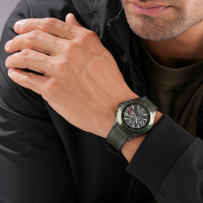 swiss-military-hanowa-watchman-smwgo0003441-quartz-horloge-met-grijze-stalen-kast-en-wijzerplaat-o-43-mm