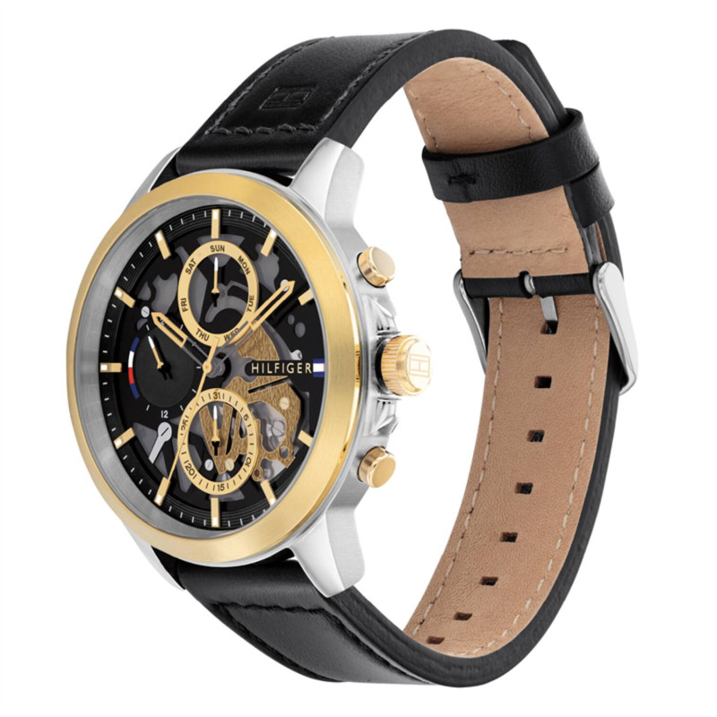 tommy-hilfiger-henry-th1710474-chronograaf-herenhorloge-met-leren-band-zwart-skeleton-wijzerplaat-o-44-mm