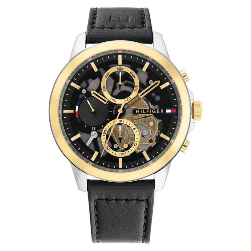 tommy-hilfiger-henry-th1710474-chronograaf-herenhorloge-met-leren-band-zwart-skeleton-wijzerplaat-o-44-mm