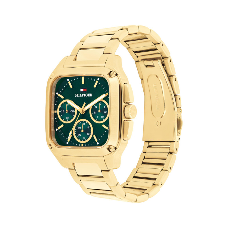 tommy-hilfiger-herald-th1792223-goudkleurig-herenhorloge-met-rechthoekige-groene-wijzerplaat-o-39-mm
