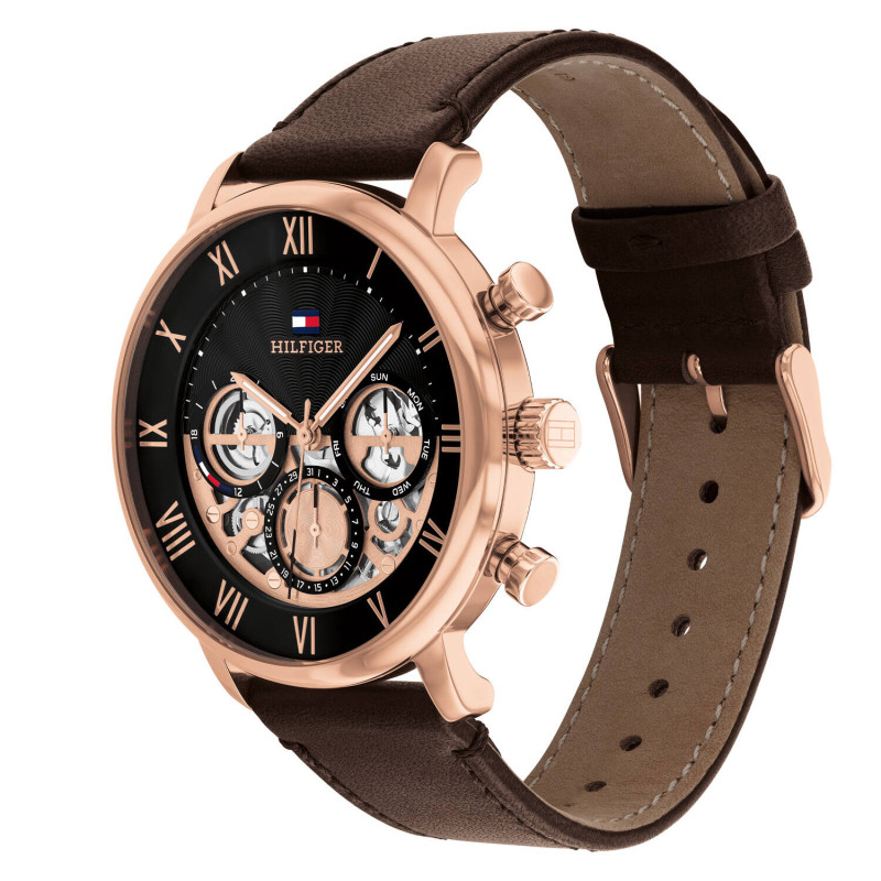 tommy-hilfiger-legend-th1710566-chronograaf-herenhorloge-met-leren-band-rosekleurige-kast-zwarte-wijzerplaat-o-44-mm