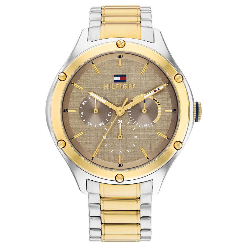 tommy-hilfiger-lexi-th1782658-dameshorloge-met-stalen-band-en-bruine-wijzerplaat-zilverkleurig-o-40-mm
