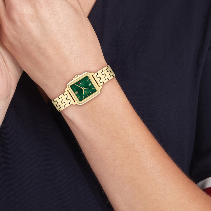 tommy-hilfiger-mia-th1782858-goudkleurig-rechthoekig-horloge-met-groene-wijzerplaat-o-24-mm