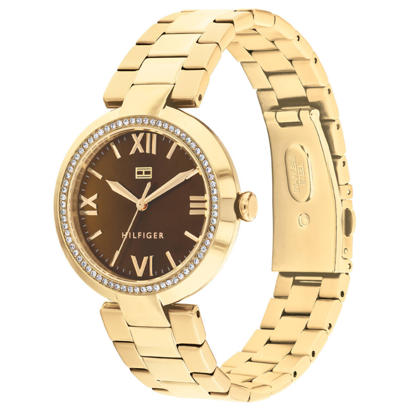 tommy-hilfiger-th1782631-alice-dameshorloge-rosekleurige-stalen-kast-met-goudkleurige-band-en-bruine-wijzerplaat-o-34-mm
