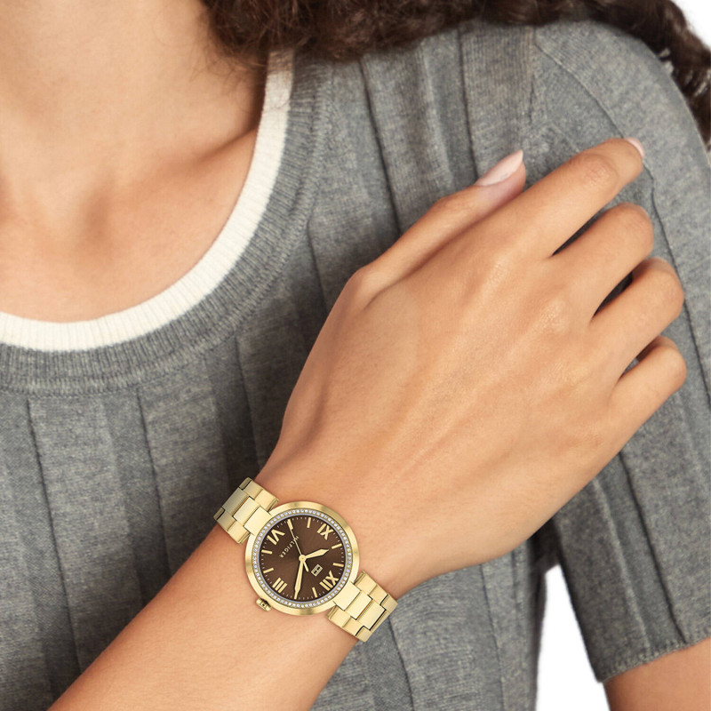 tommy-hilfiger-th1782631-alice-dameshorloge-rosekleurige-stalen-kast-met-goudkleurige-band-en-bruine-wijzerplaat-o-34-mm