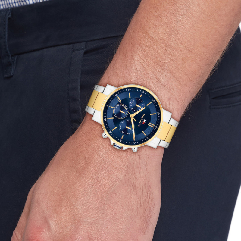 tommy-hilfiger-tyson-th1710710-bicolor-herenhorloge-met-blauwe-wijzerplaat-o-43-mm