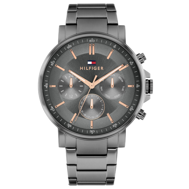 tommy-hilfiger-tyson-th1710711-stalen-herenhorloge-met-rosekleurige-accenten-en-grijze-wijzerplaat-o-43-mm