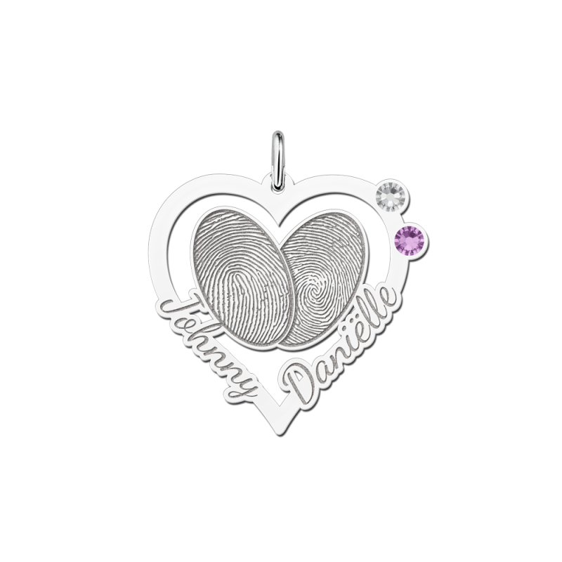 names4ever-hartjes-hanger-van-zilver-met-vingerafdrukken-namen-en-geboortestenen-28-mm