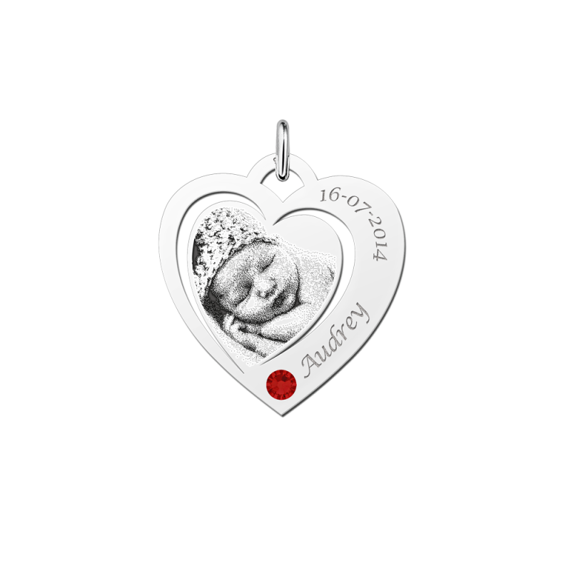 names4ever-zilveren-hartjes-hanger-met-foto-geboortesteen-en-tekst-hoogte-26-mm