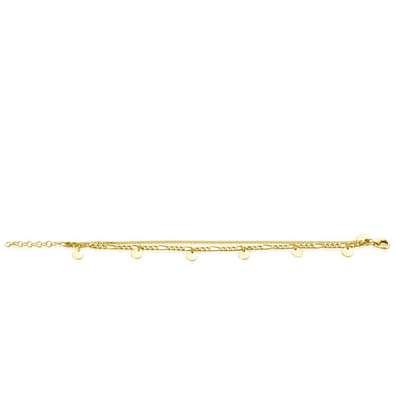 zinzi-zia2368-goudkleurige-armband-met-dubbele-schakels-en-rondjes-11-mm-breed-lengte-16-19-cm