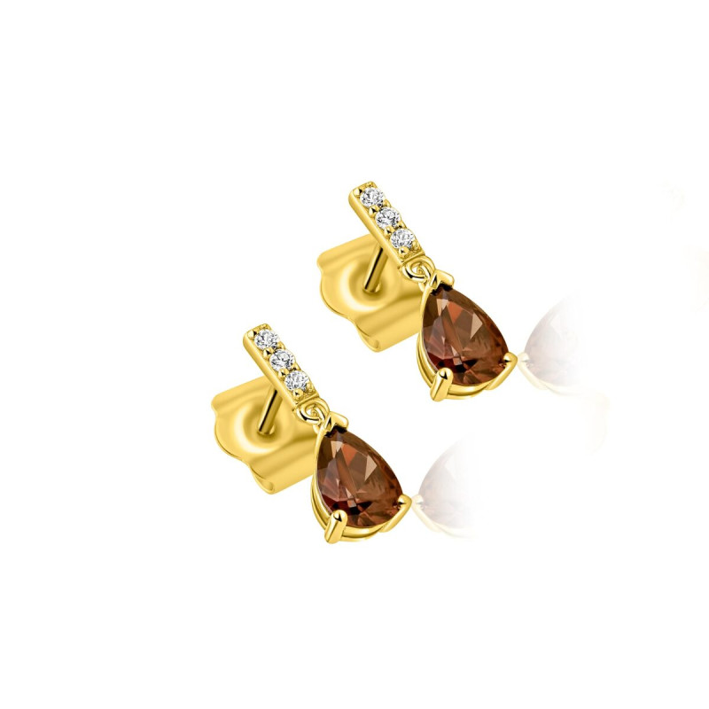 zinzi-zio2804-goudkleurige-oorstekers-met-bruine-druppel-steen-5-mm-breed-hoogte-16-mm