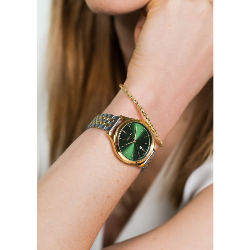 zinzi-ziw1035-gold-plated-stalen-horloge-met-bicolor-schakelband-en-groene-wijzerplaat-o-34-mm