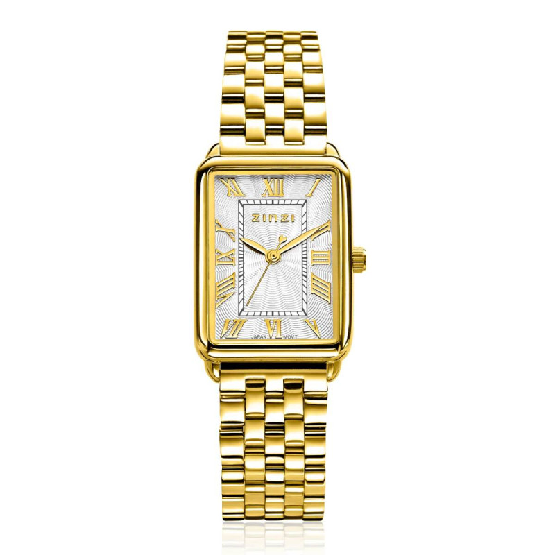 zinzi-ziw1907gb-goudkleurig-stalen-horloge-met-rechthoekige-kast-en-romeinse-cijfers