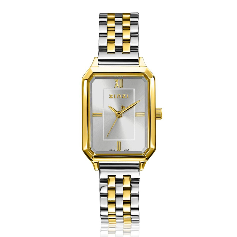 zinzi-ziw2533-bicolor-gold-plated-stalen-dameshorloge-met-rechthoekige-zilverkleurige-wijzerplaat