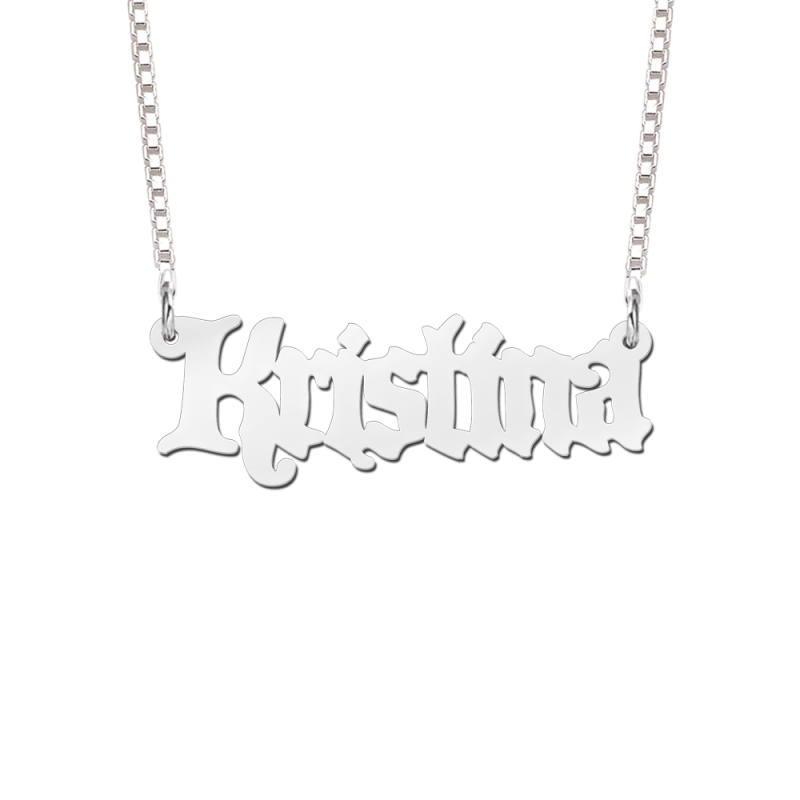 Naamketting van zilver voorbeeld Kristina