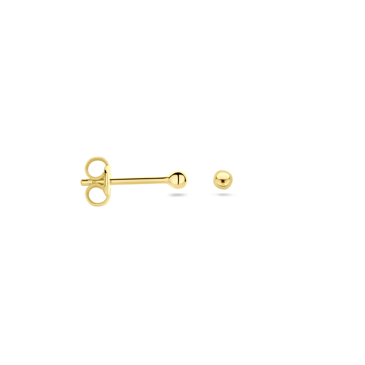 Set echt gouden oorknoppen bol - Diameter 2.5 mm