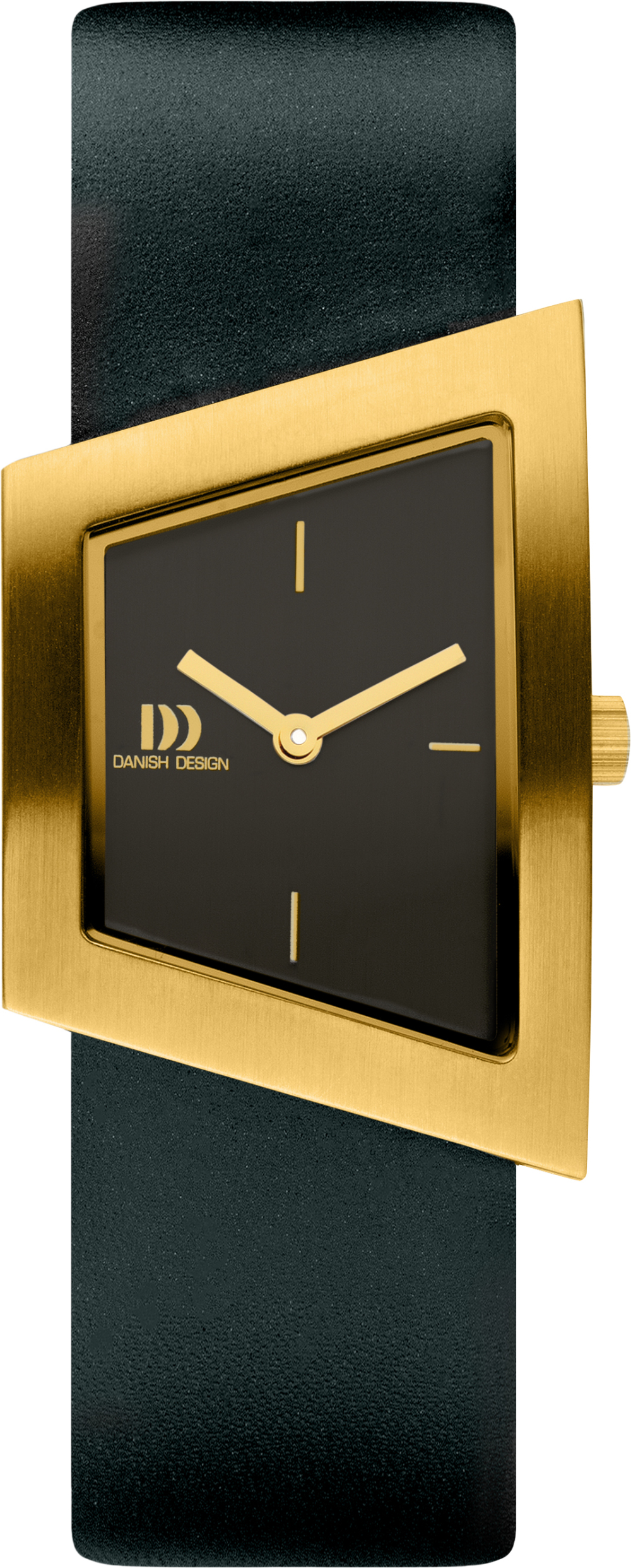 Danish Design Squeezy IV11Q1207 Dameshorloge met goudkleurige kast en zwarte - Ø 26 mm