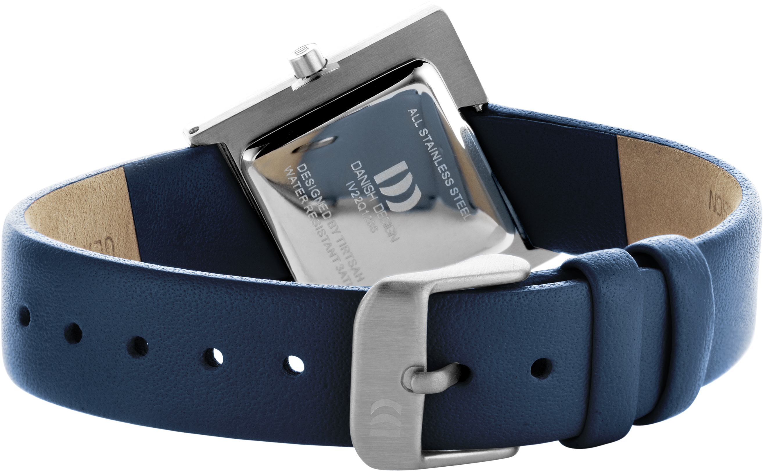 Danish Design Tilt IV22Q1286 Donkerblauw dameshorloge met zilverkleurige stalen kast 27 mm