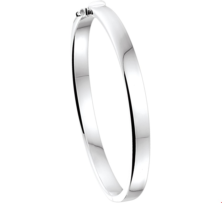 Mooie zilveren slavenarmband dames met scharnier