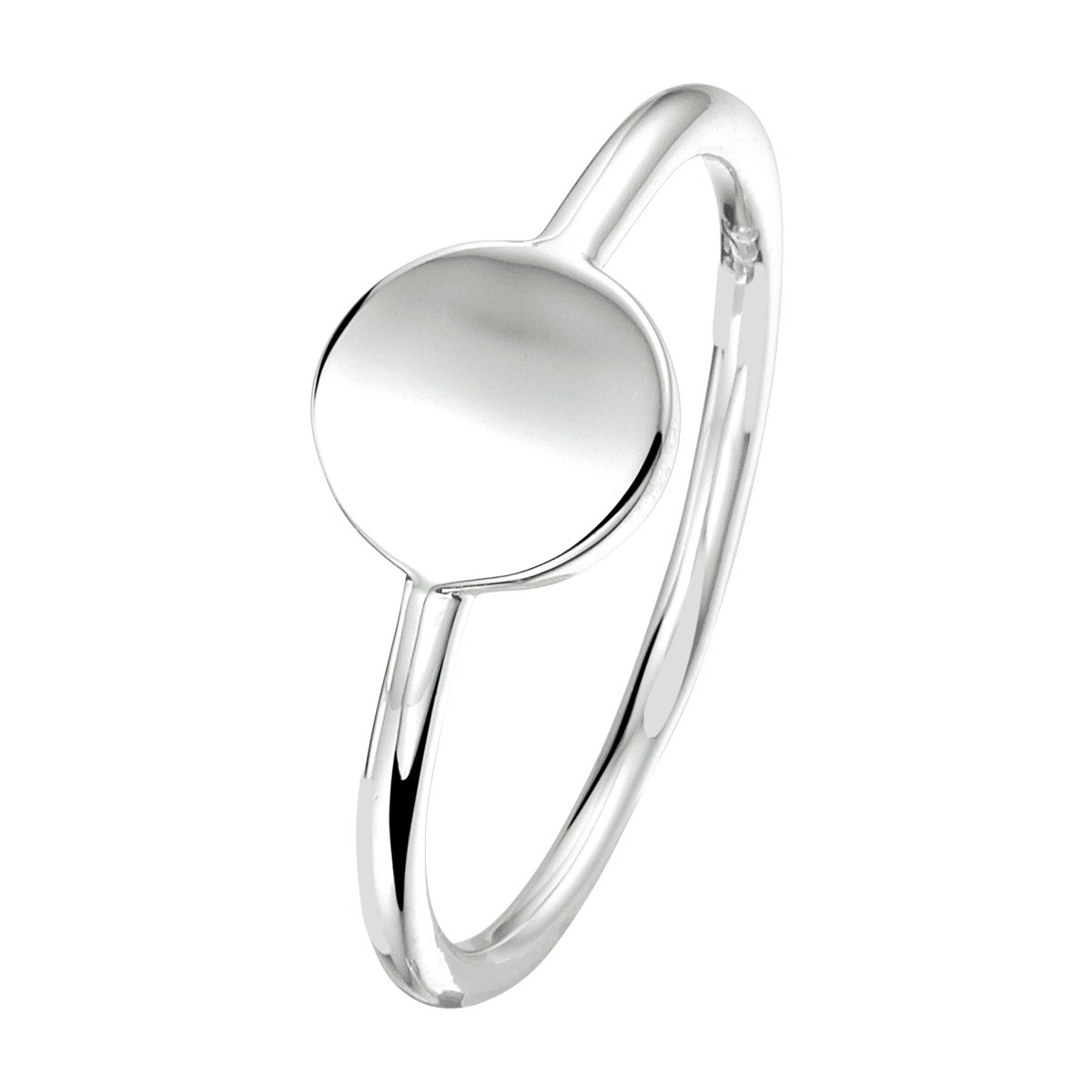 Zilveren ring met rondje
