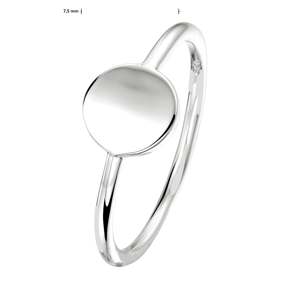Zilveren ring met rondje