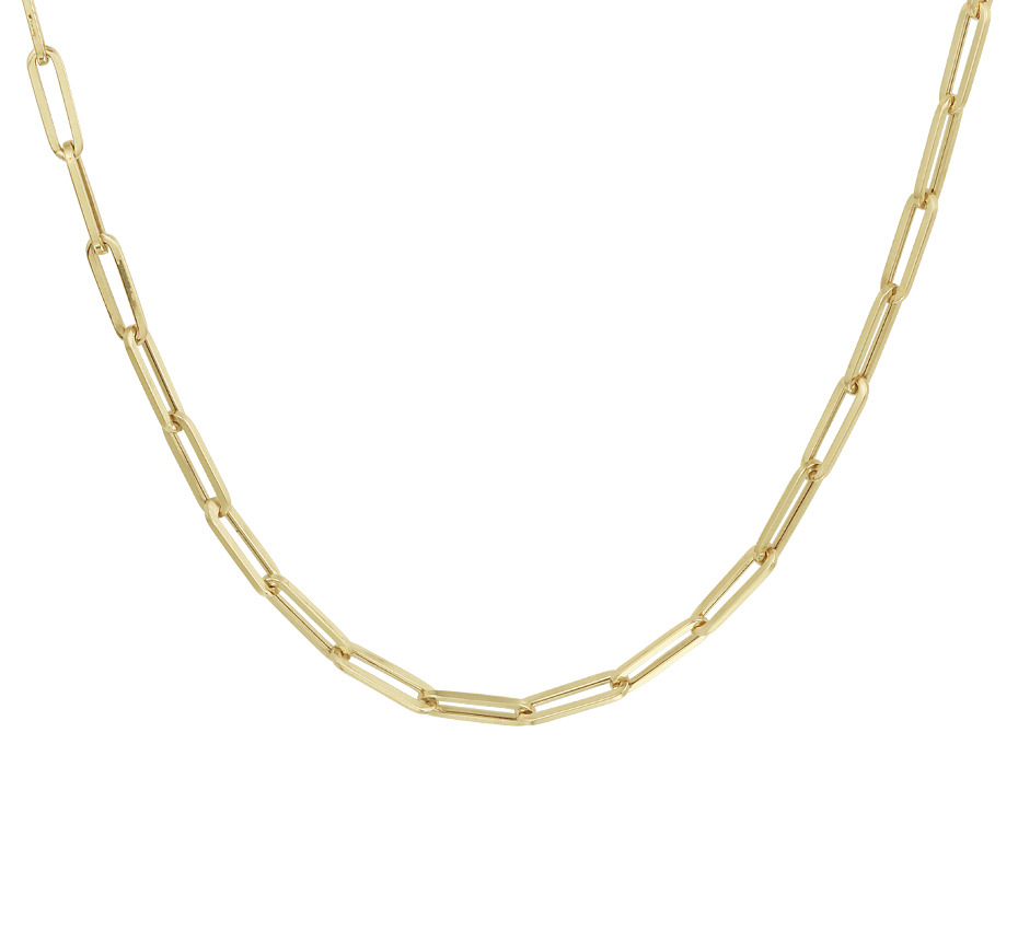 Collier paperclip schakel 3 mm 14-krt goud