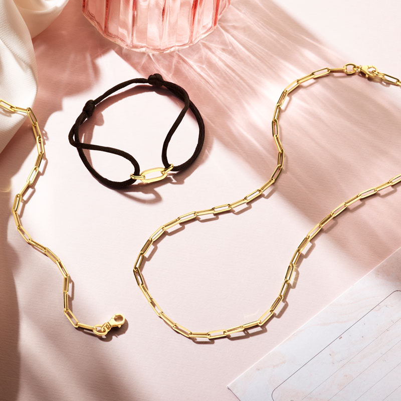 Collier paperclip schakel 3 mm 14-krt goud