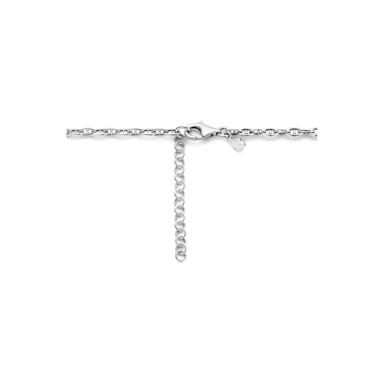 Gerhodineerd zilveren ankerketting 4 mm breed - Lengte 40 + 4 cm