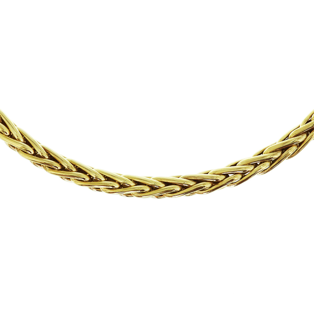 Zilgold vossenstaart ketting met springslot - Lengte 45 cm