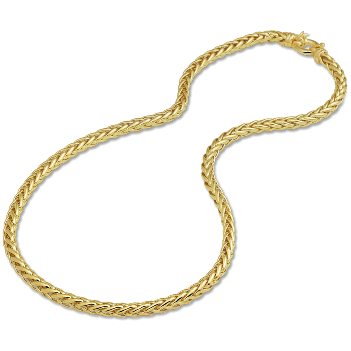 Zilgold vossenstaart ketting met springslot - Lengte 45 cm