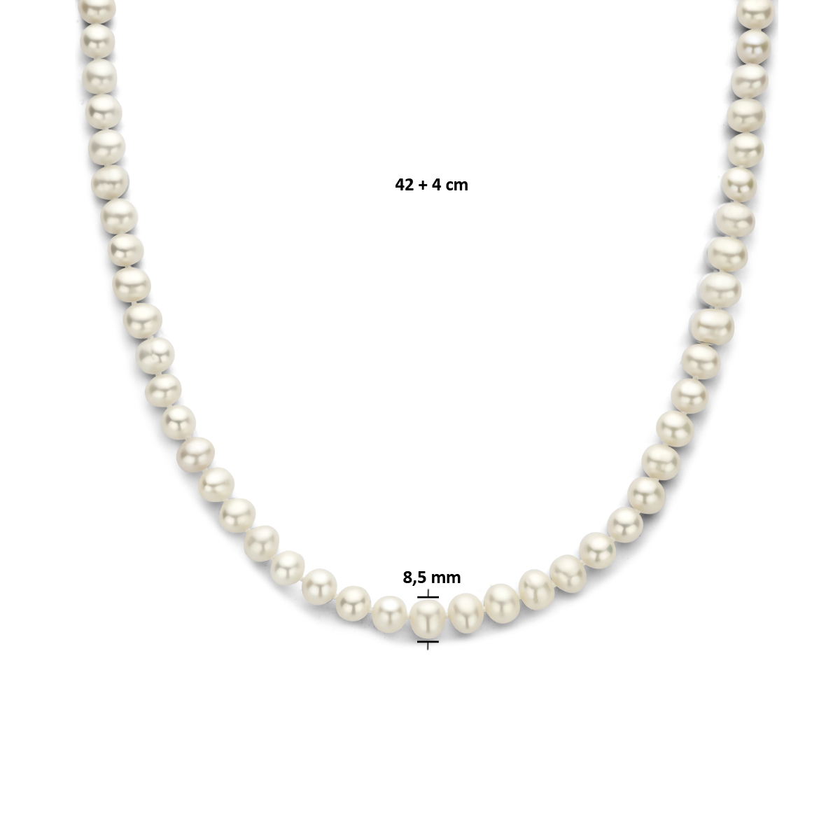 Chique zoetwater parelketting 8.5 mm