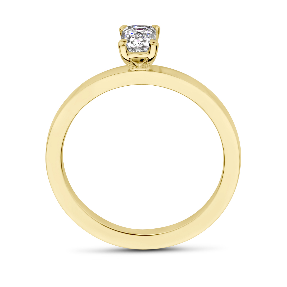18-karaat gouden ring met een rechthoekige diamant 0.50 crt