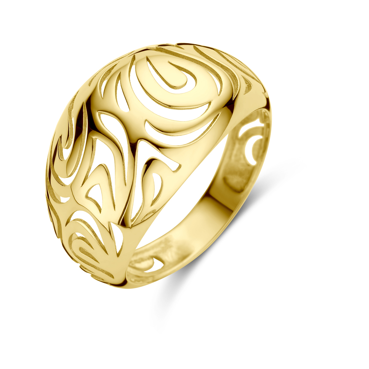 Gouden filigrain ring 12.5 mm breed