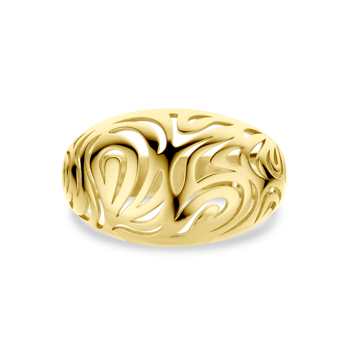 Gouden filigrain ring 12.5 mm breed
