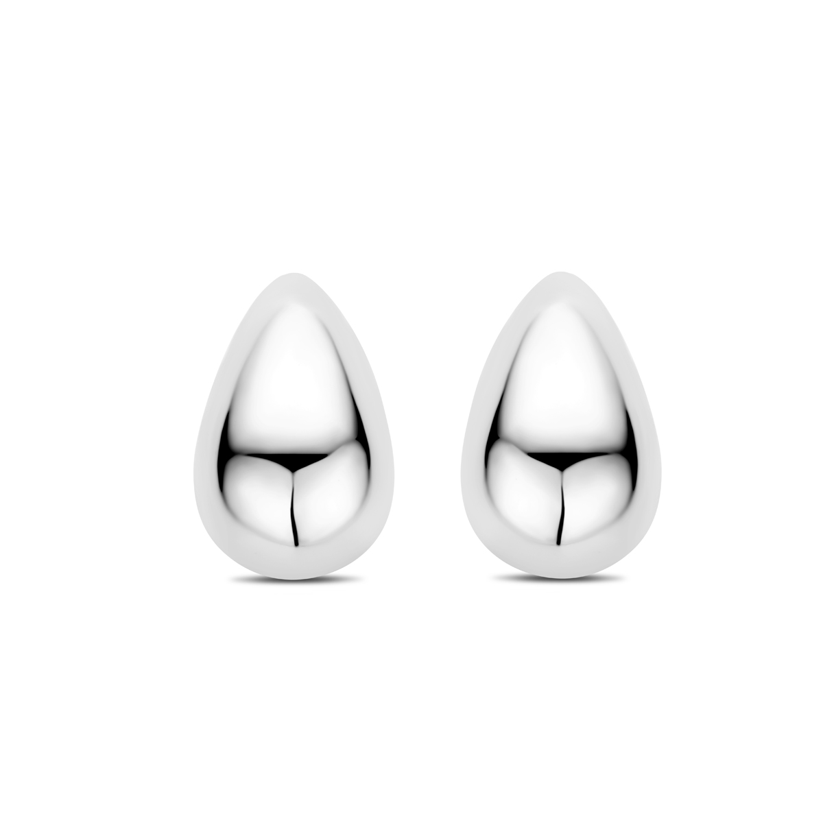 Glanzende en bolle druppel oorknoppen 12.5 mm breed - Hoogte 20 mm
