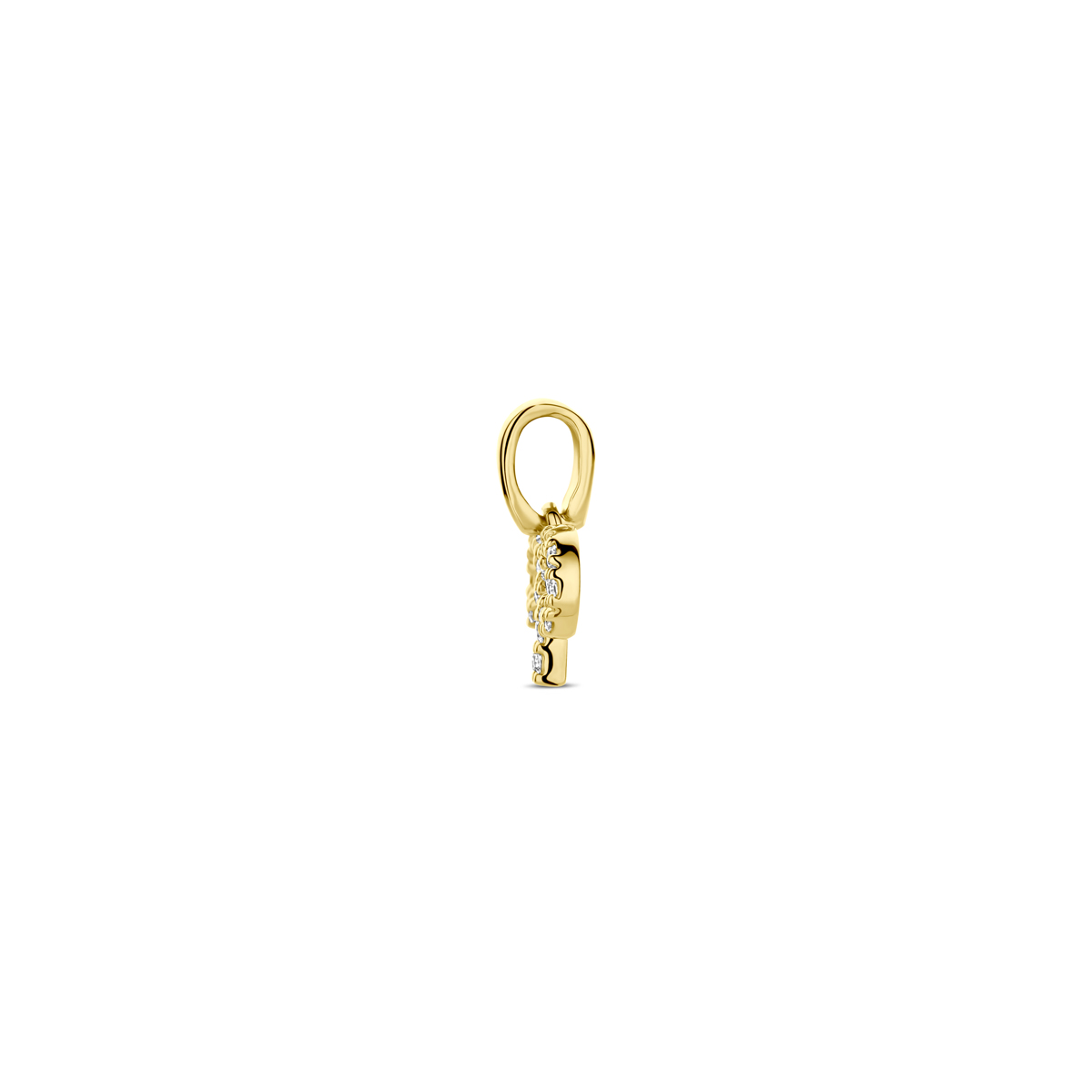 Gouden diamanten sterrenbeeld hanger 0.07 crt hoogte 13 mm - Weegschaal