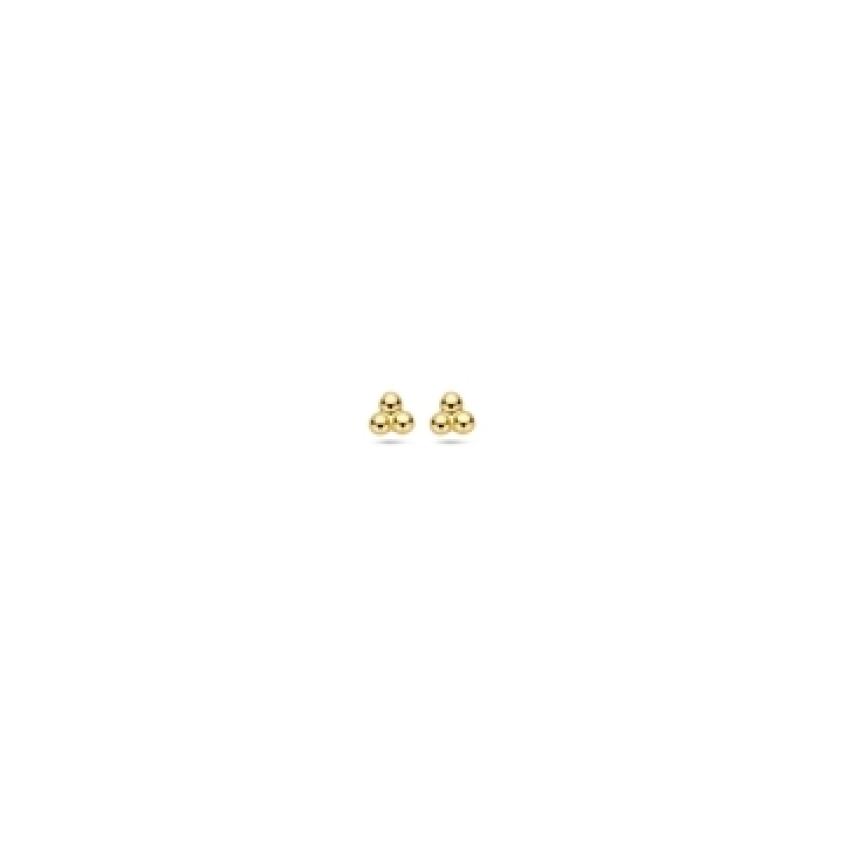 9-karaat goudkleurige oorknopjes met 3 bolletjes 2.5 mm breed - Hoogte 2.5 mm