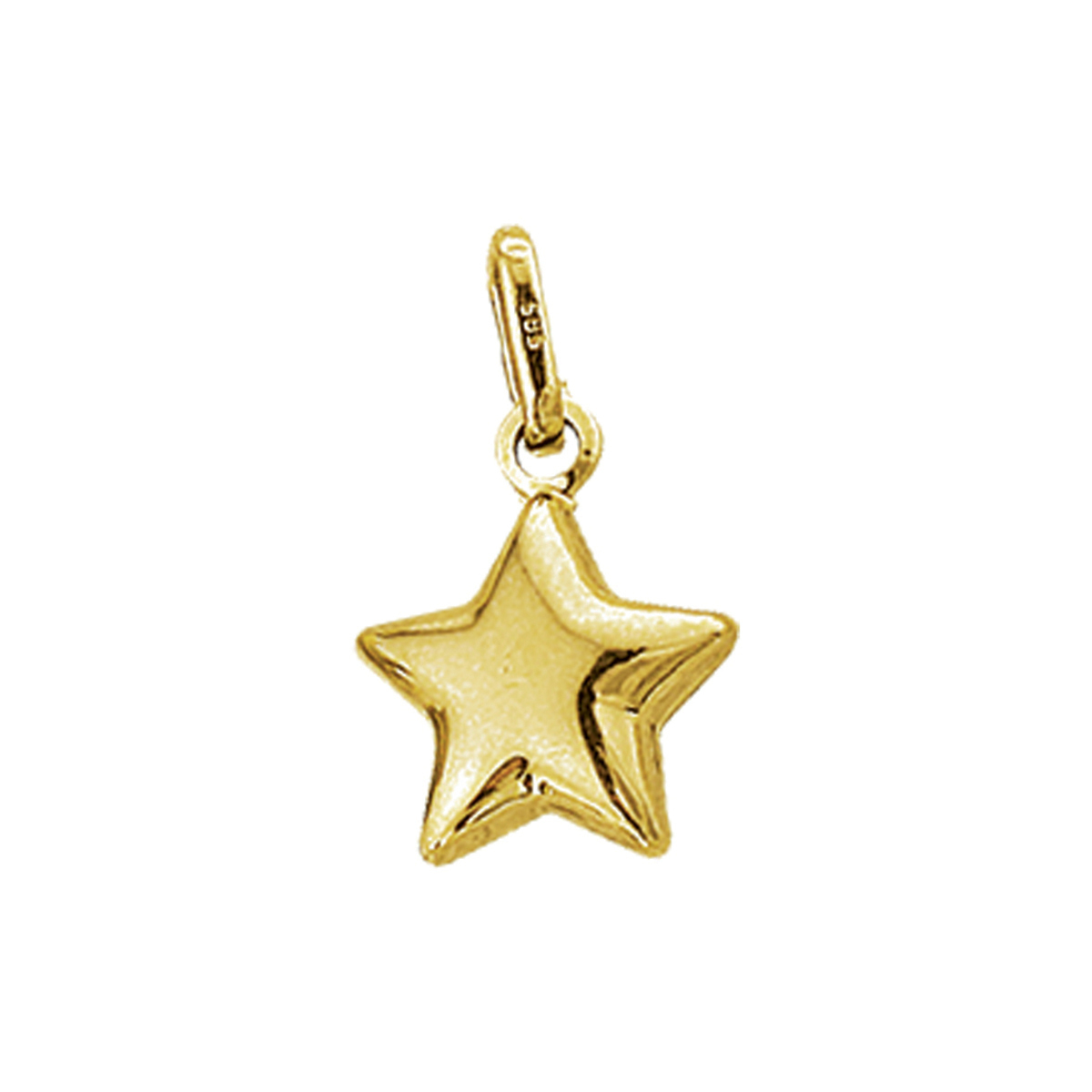 14-karaat gouden ster hanger glanzend afgewerkt 9 mm breed - Hoogte 11 mm