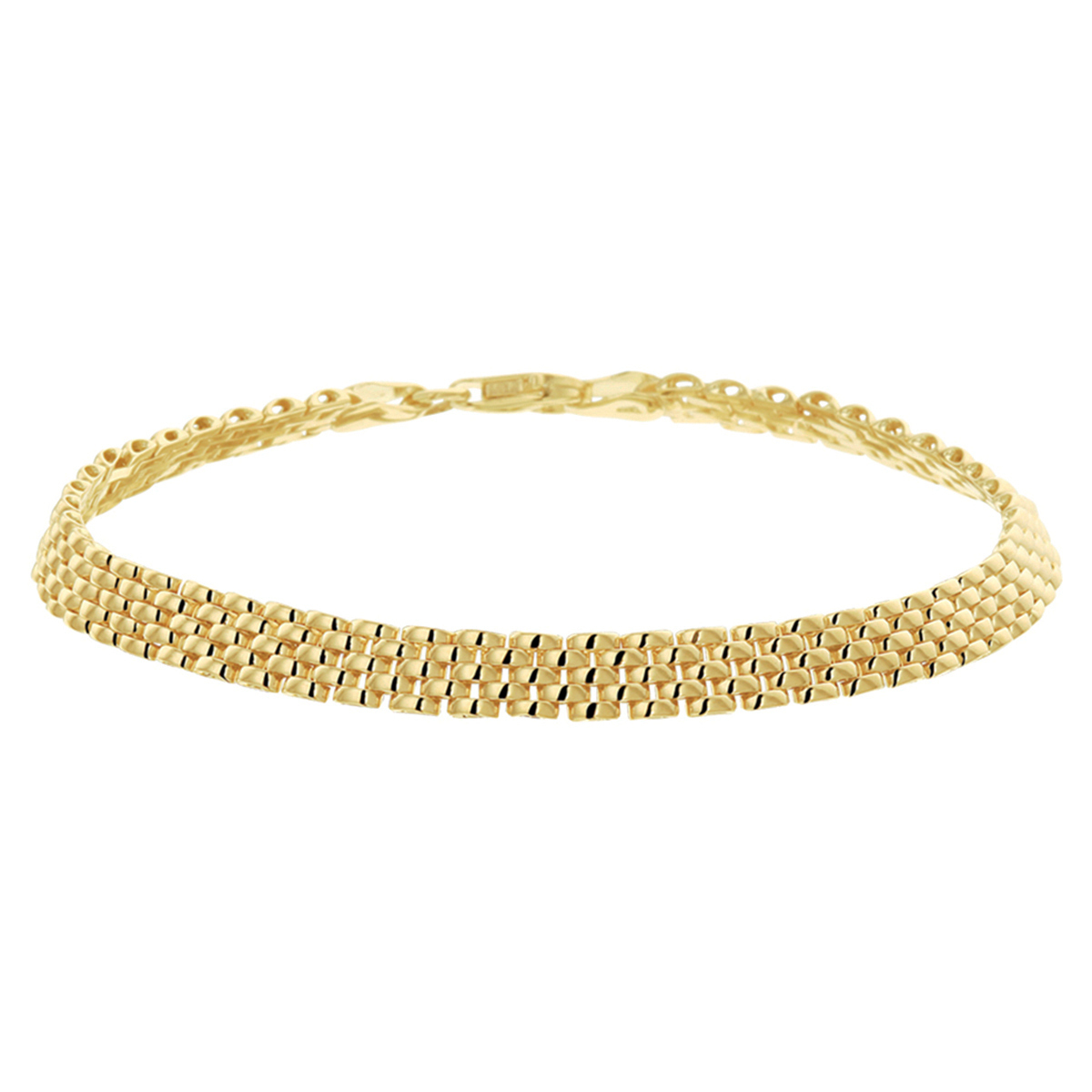 14-karaat gouden armband met panterschakels glanzend 5 mm breed