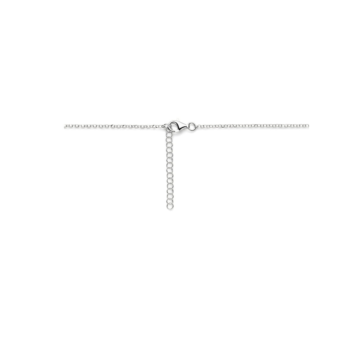 Glanzende zilveren ketting met druppel hanger glanzend 50 mm - Lengte 42-47 cm