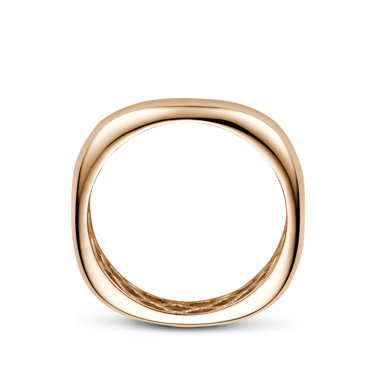 14-karaat roségouden ring glanzend voor dames 4 mm breed